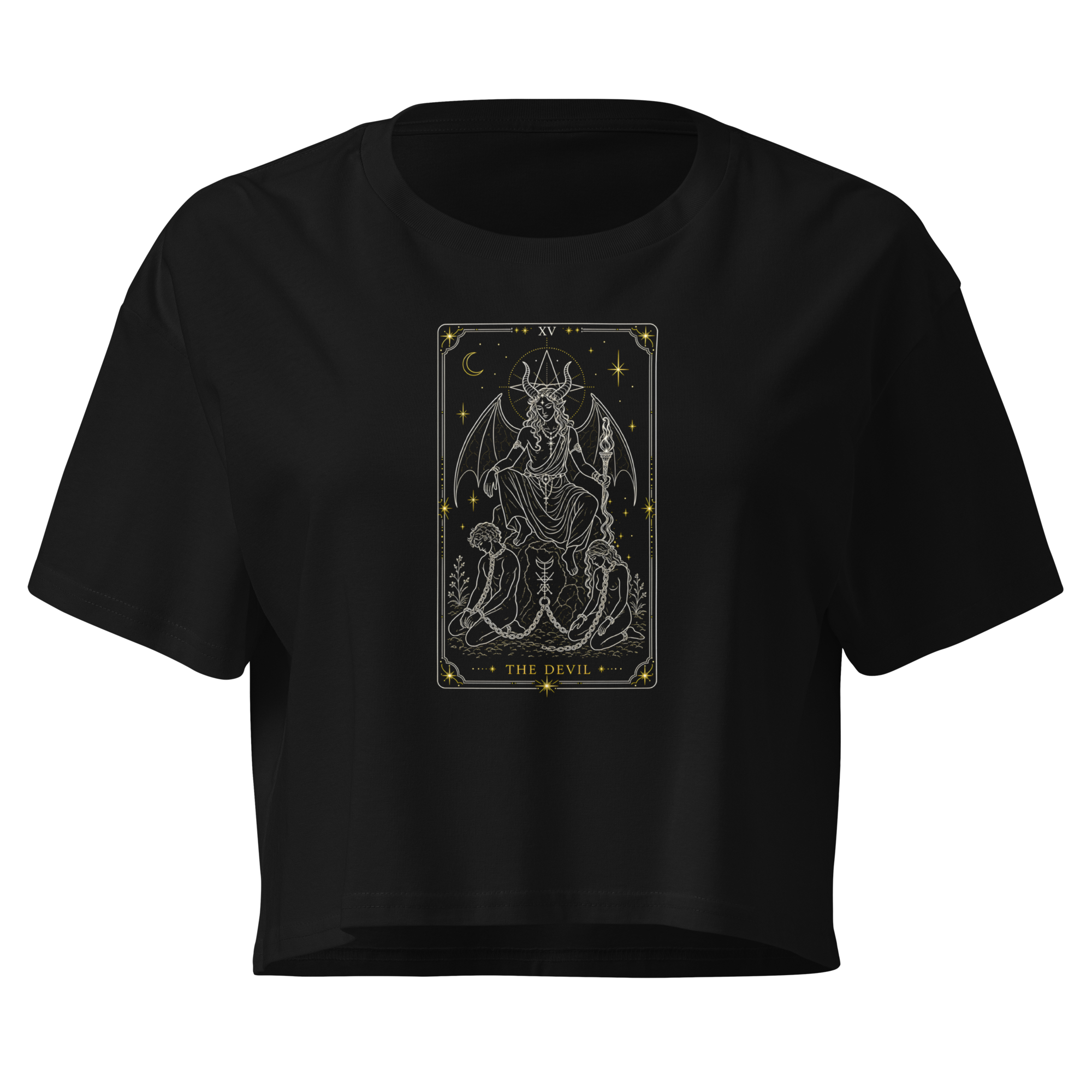 The Devil Tarot Crop Top - Black