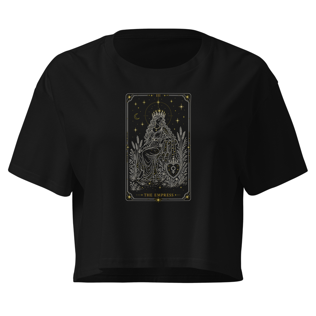 The Empress Tarot Crop Top - Black