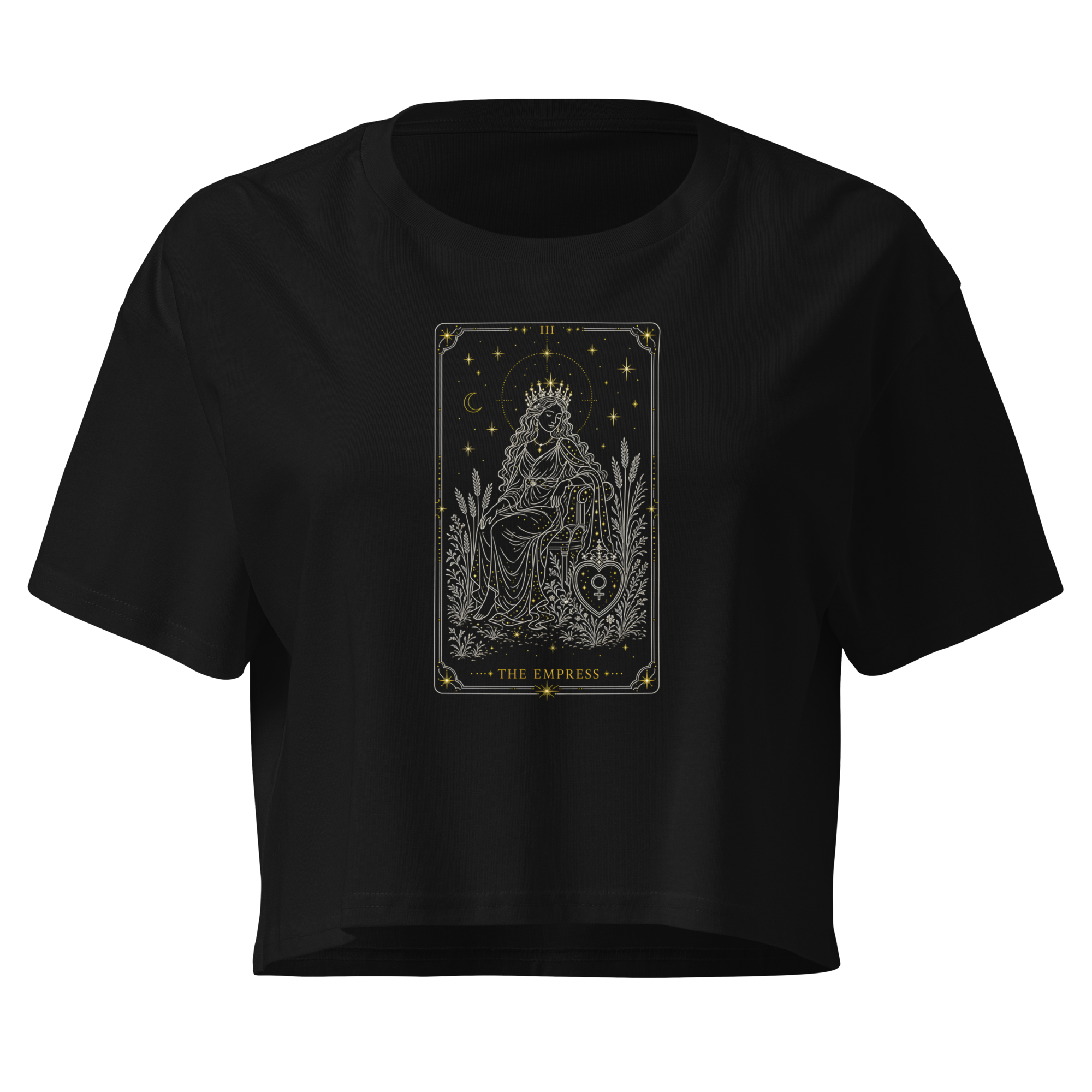 The Empress Tarot Crop Top - Black