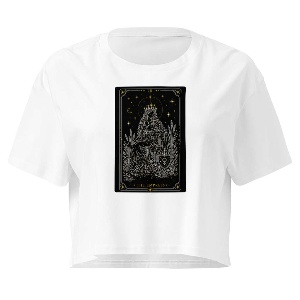 The Empress Tarot Crop Top - White