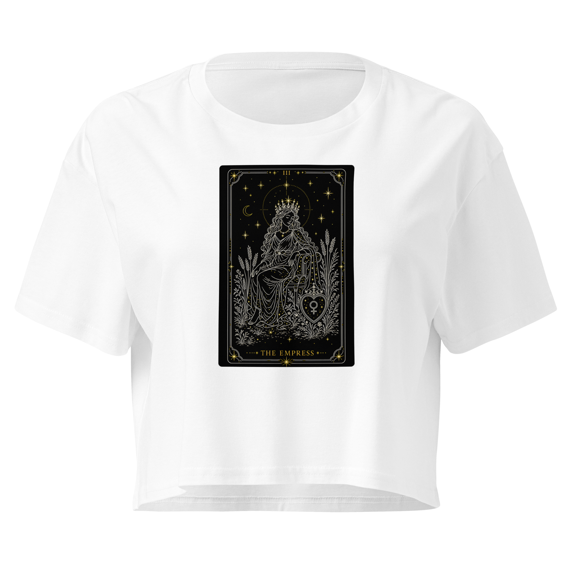 The Empress Tarot Crop Top - White
