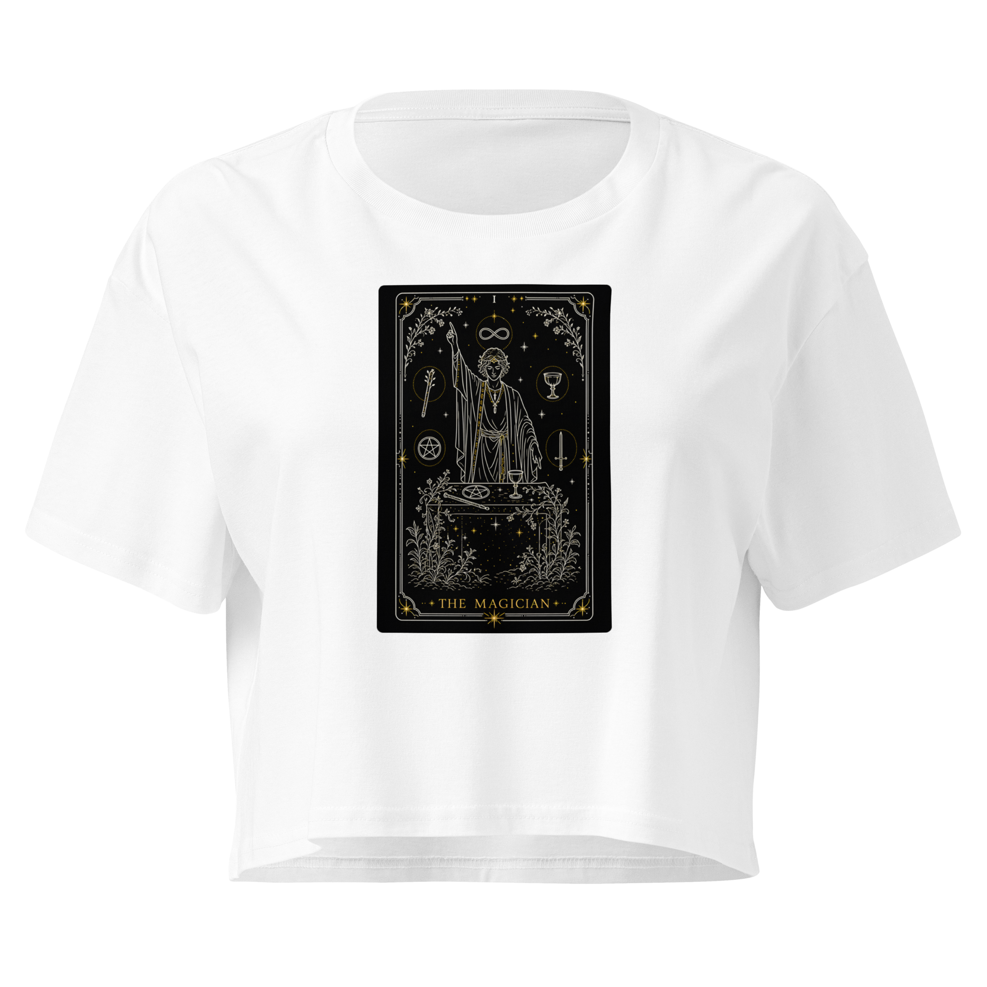 The Magician Tarot Crop Top - White