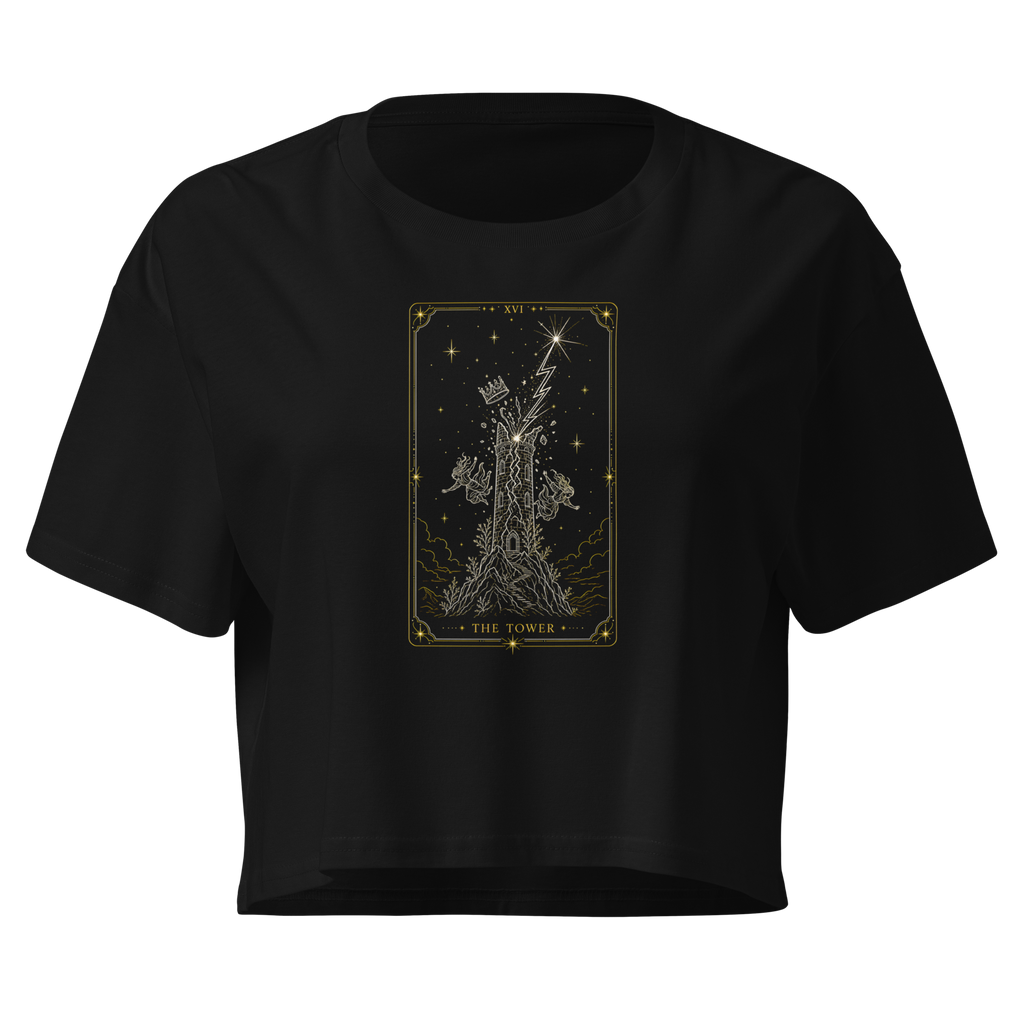 The Tower Tarot Crop Top - Black