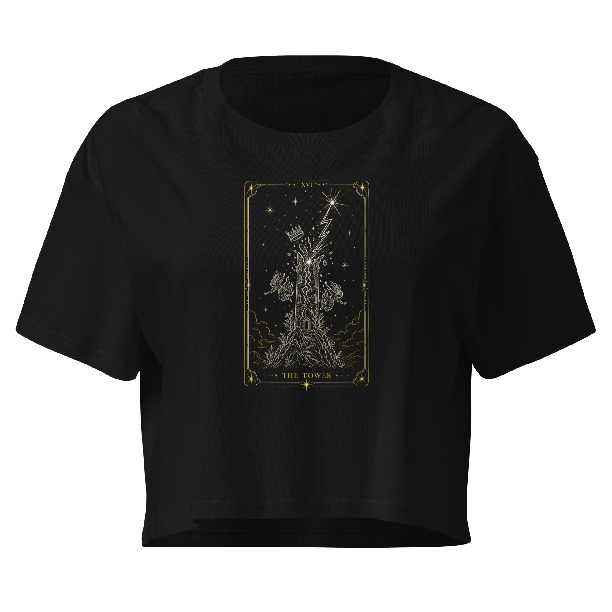 The Tower Tarot Crop Top - Black