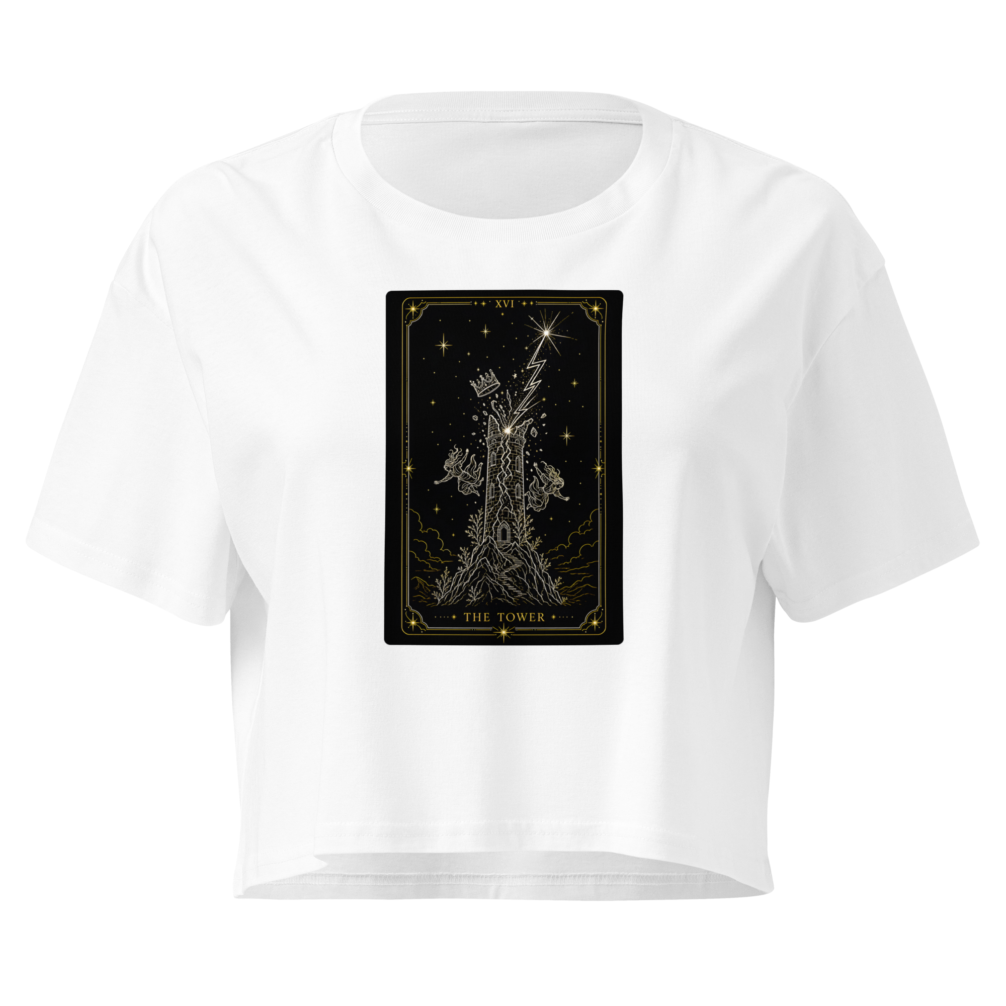 The Tower Tarot Crop Top - White