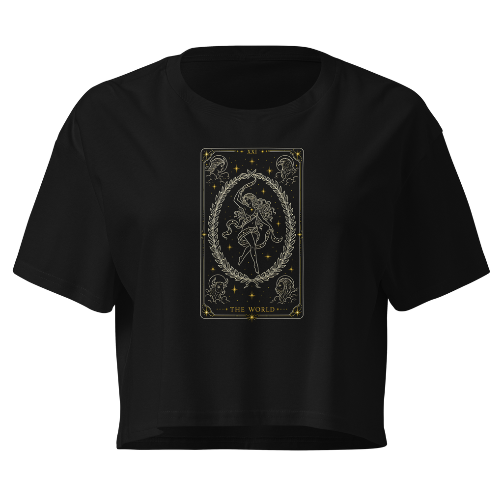 The World Tarot Crop Top - Black