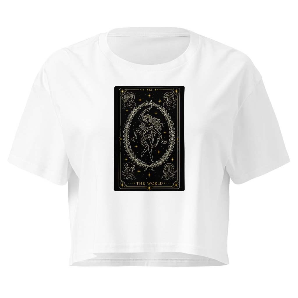 The World Tarot Crop Top - White