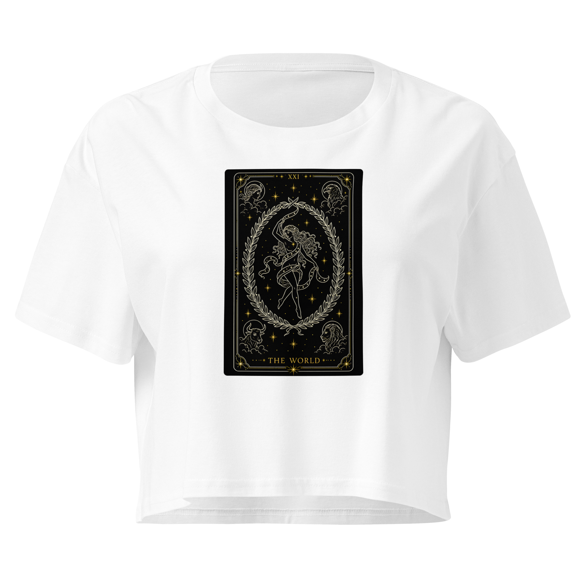 The World Tarot Crop Top - White