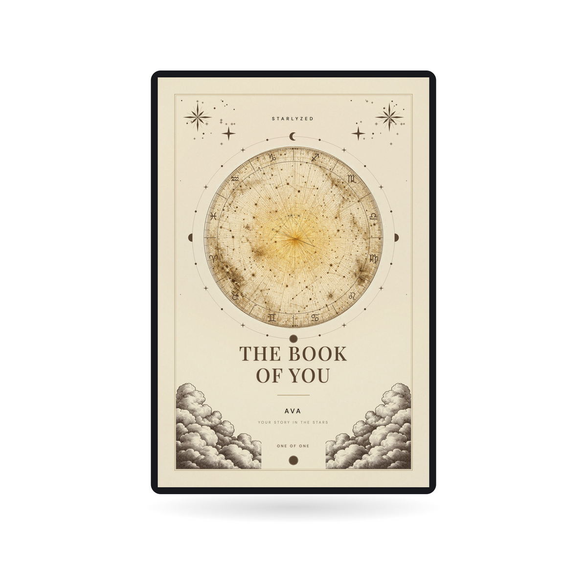 The Book of You, personalized Digital PDF shown on a tablet; tablet not included. Sample personalization.