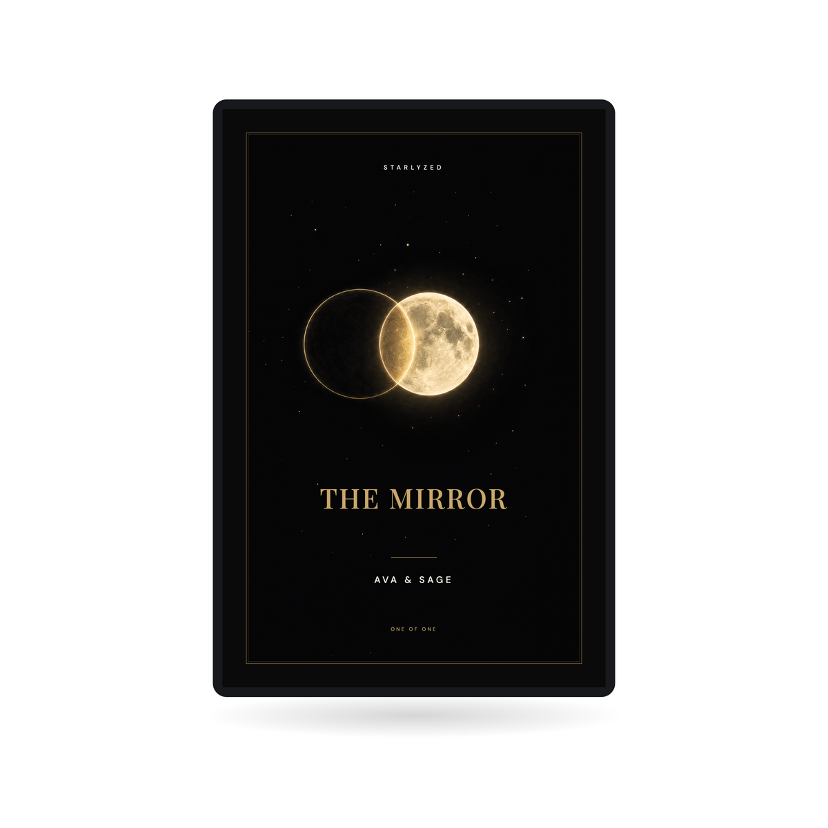 The Mirror, personalized Digital PDF shown on a tablet; tablet not included. Sample personalization.
