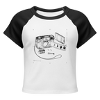 Midnight Exposure Raglan Baby Tee - White/Black front