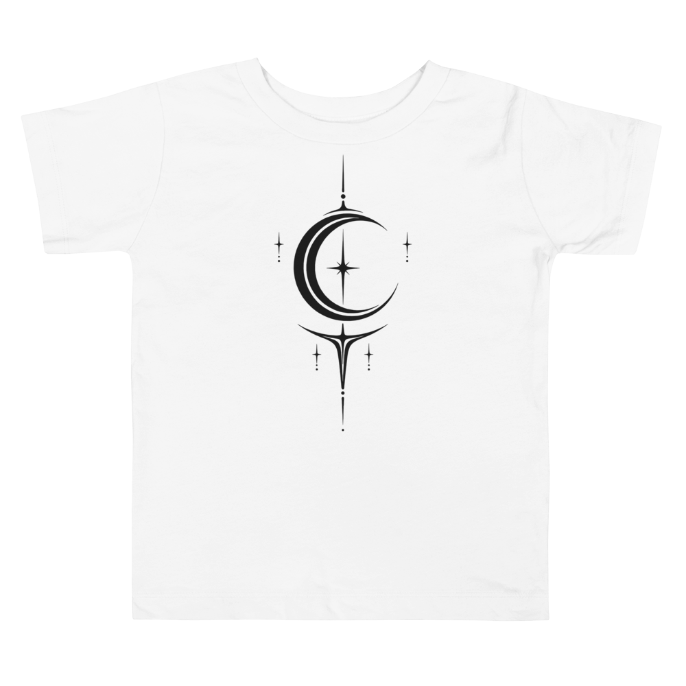 Moon and Star Sigil Toddler Tee - Moon Sigil White flat front