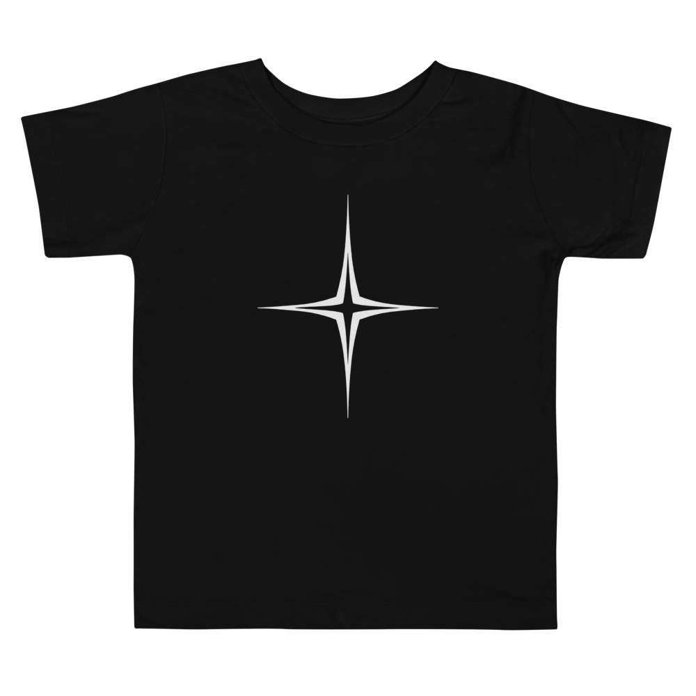 Moon and Star Sigil Toddler Tee - Star Sigil Black flat front
