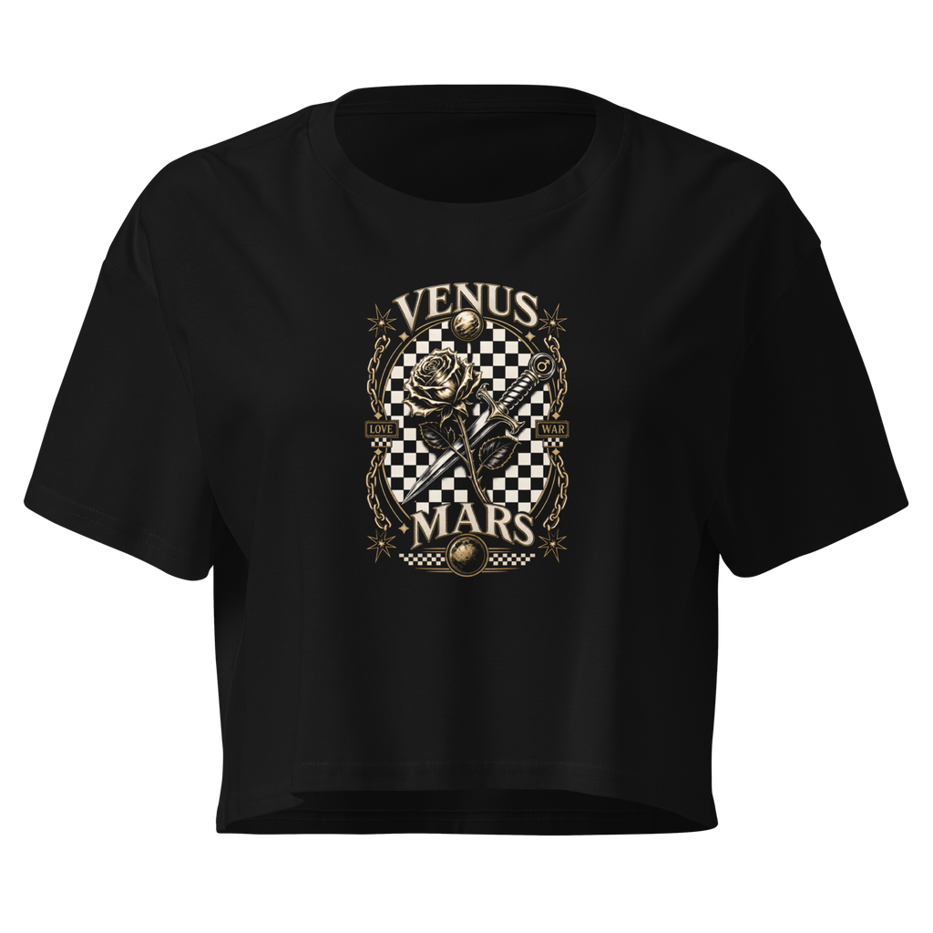 Checkerboard Crop Top - Black