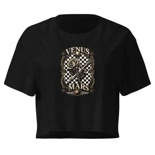 Checkerboard Crop Top - Black