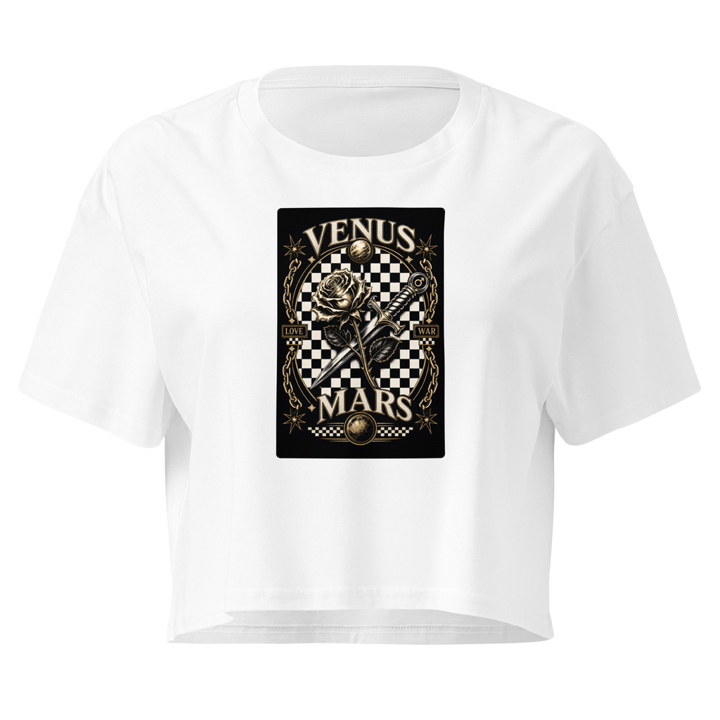 Checkerboard Crop Top - White