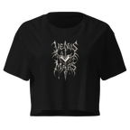 Metallic Gothic Crop Top - Black
