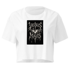 Metallic Gothic Crop Top - White