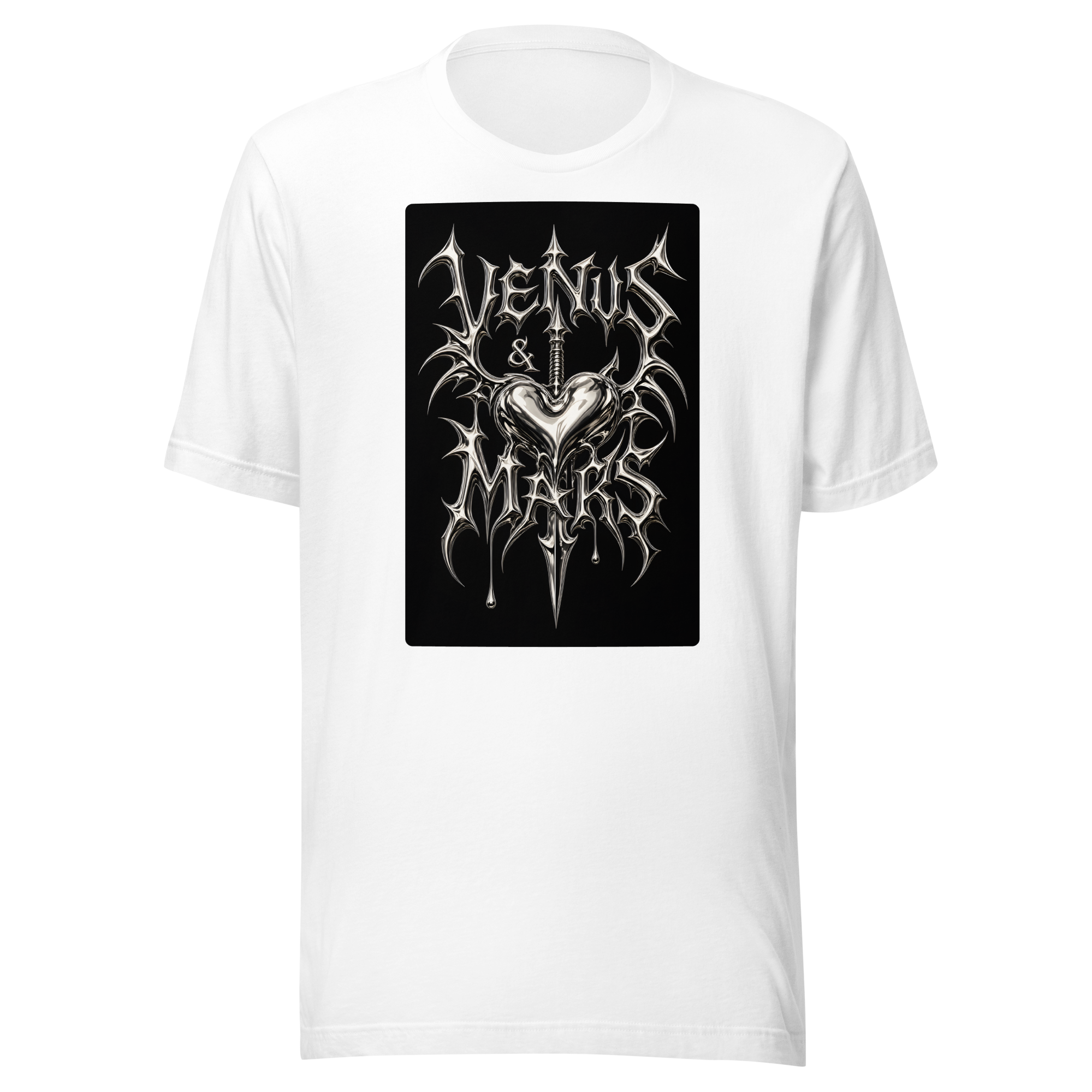 Metallic Gothic Tee - White