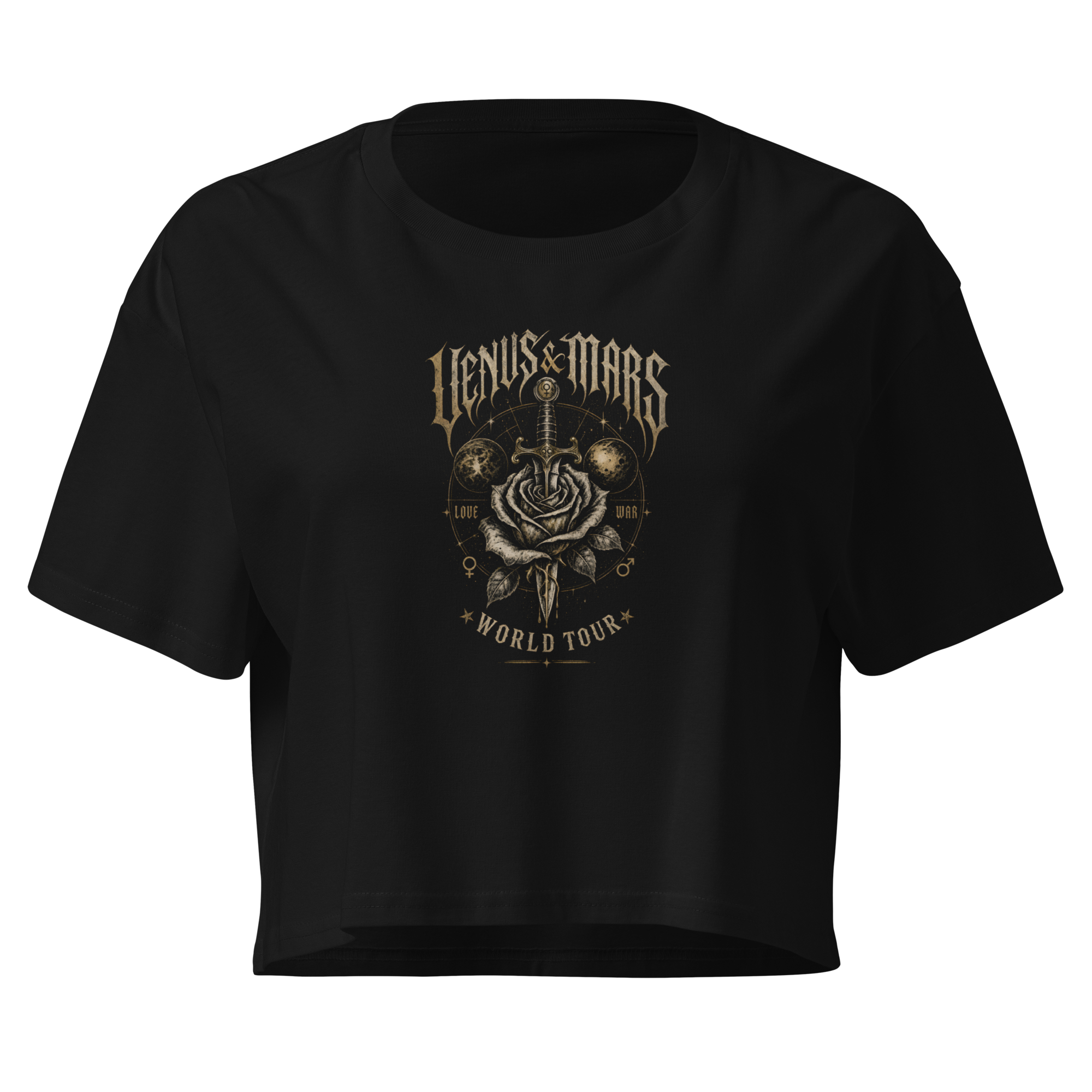 Tour (hero front) Crop Top - Black