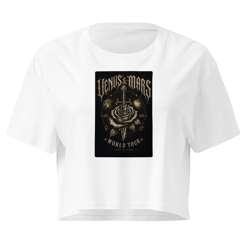 Tour (hero front) Crop Top - White