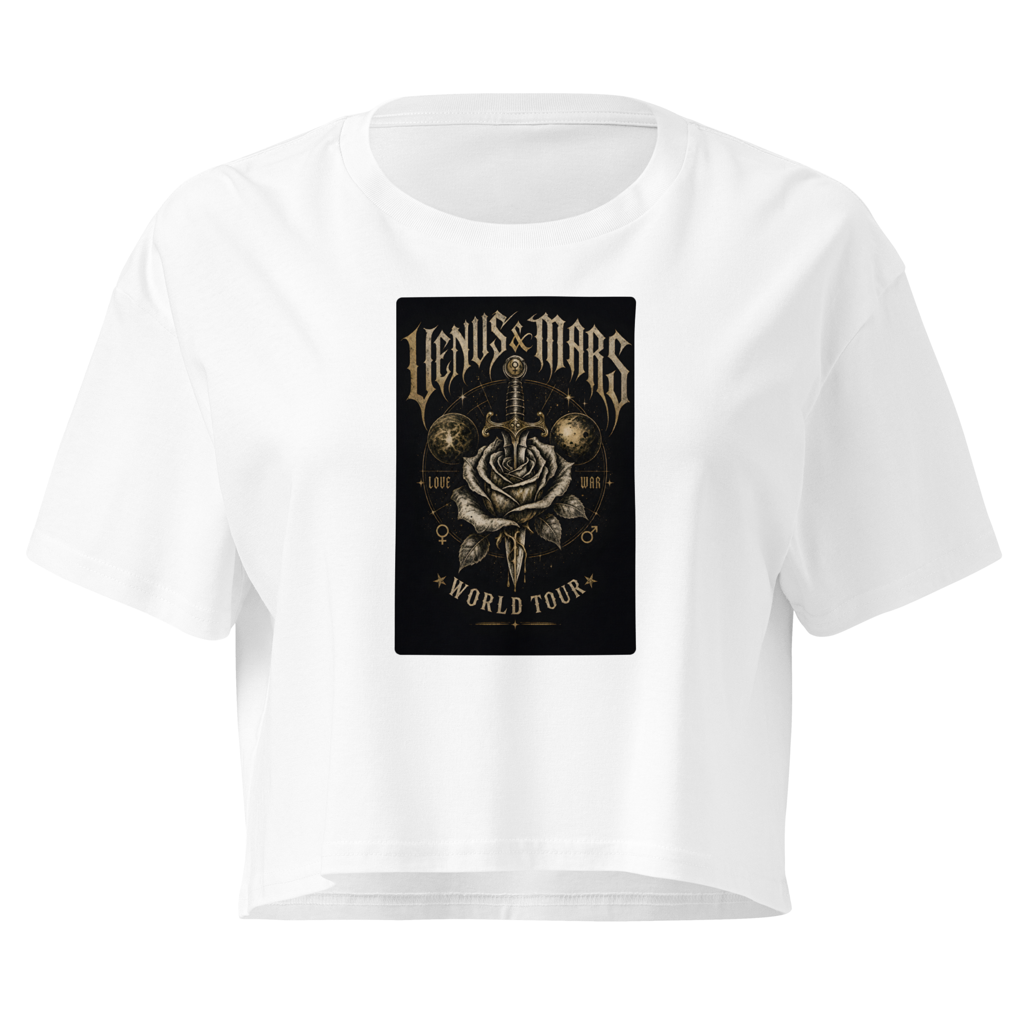 Tour (hero front) Crop Top - White