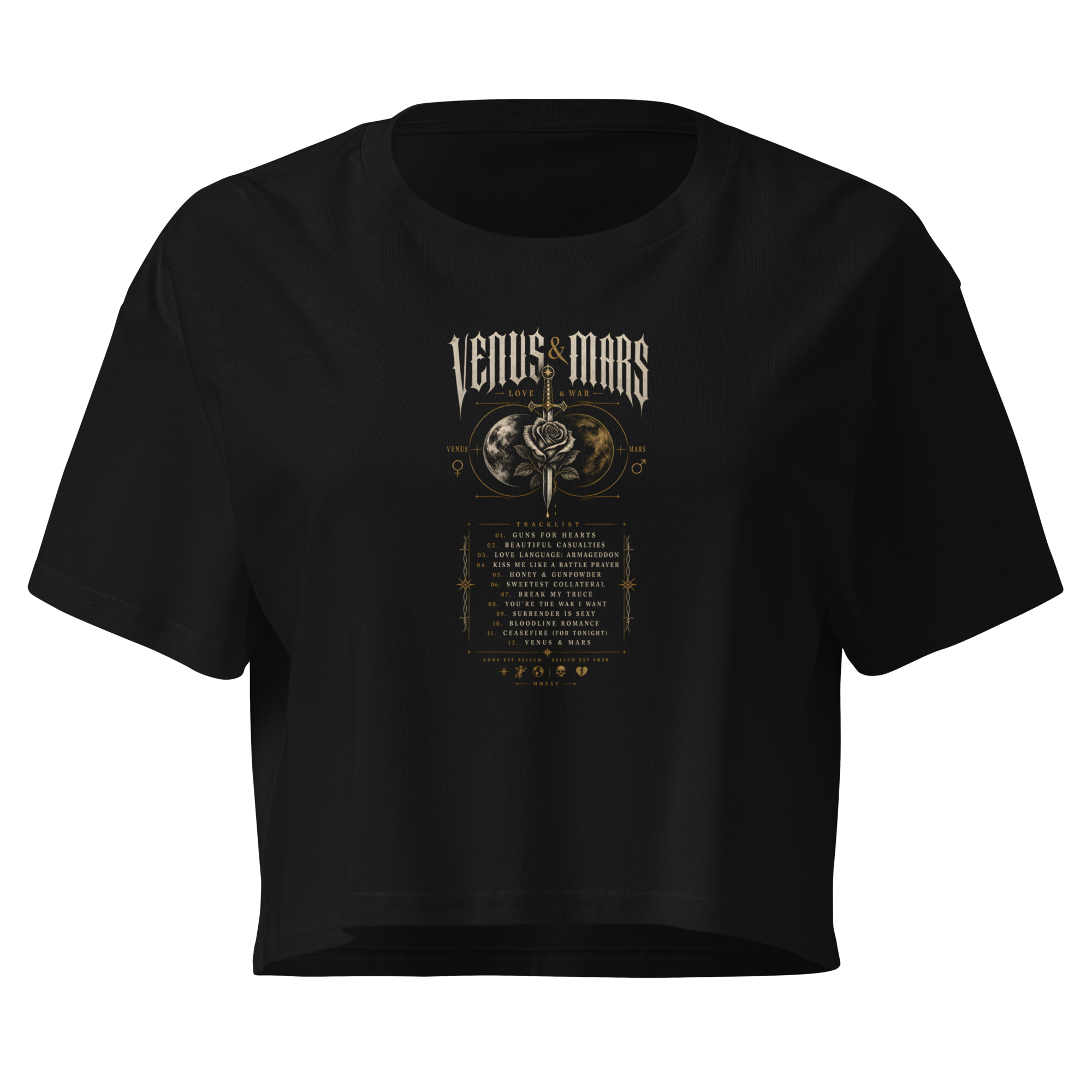 Tracklist (hero back) Crop Top - Black