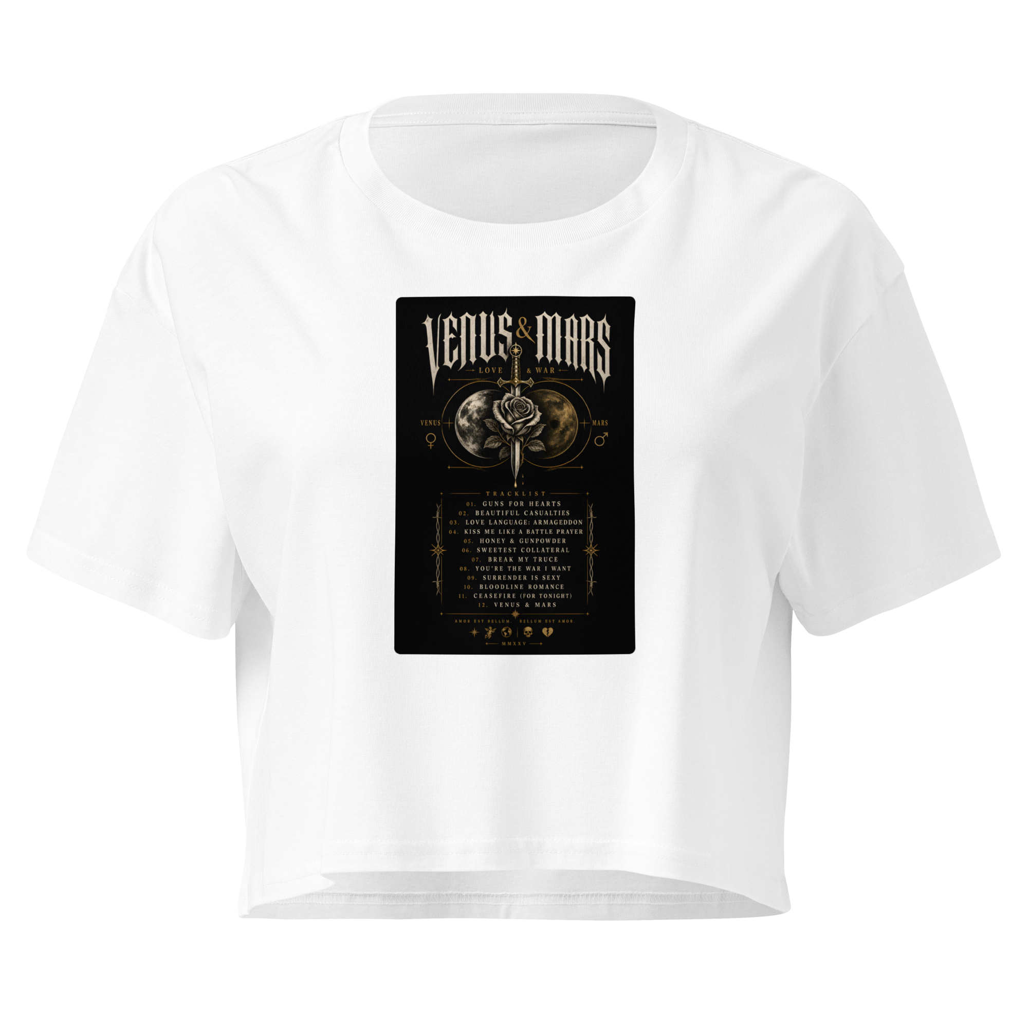 Tracklist (hero back) Crop Top - White
