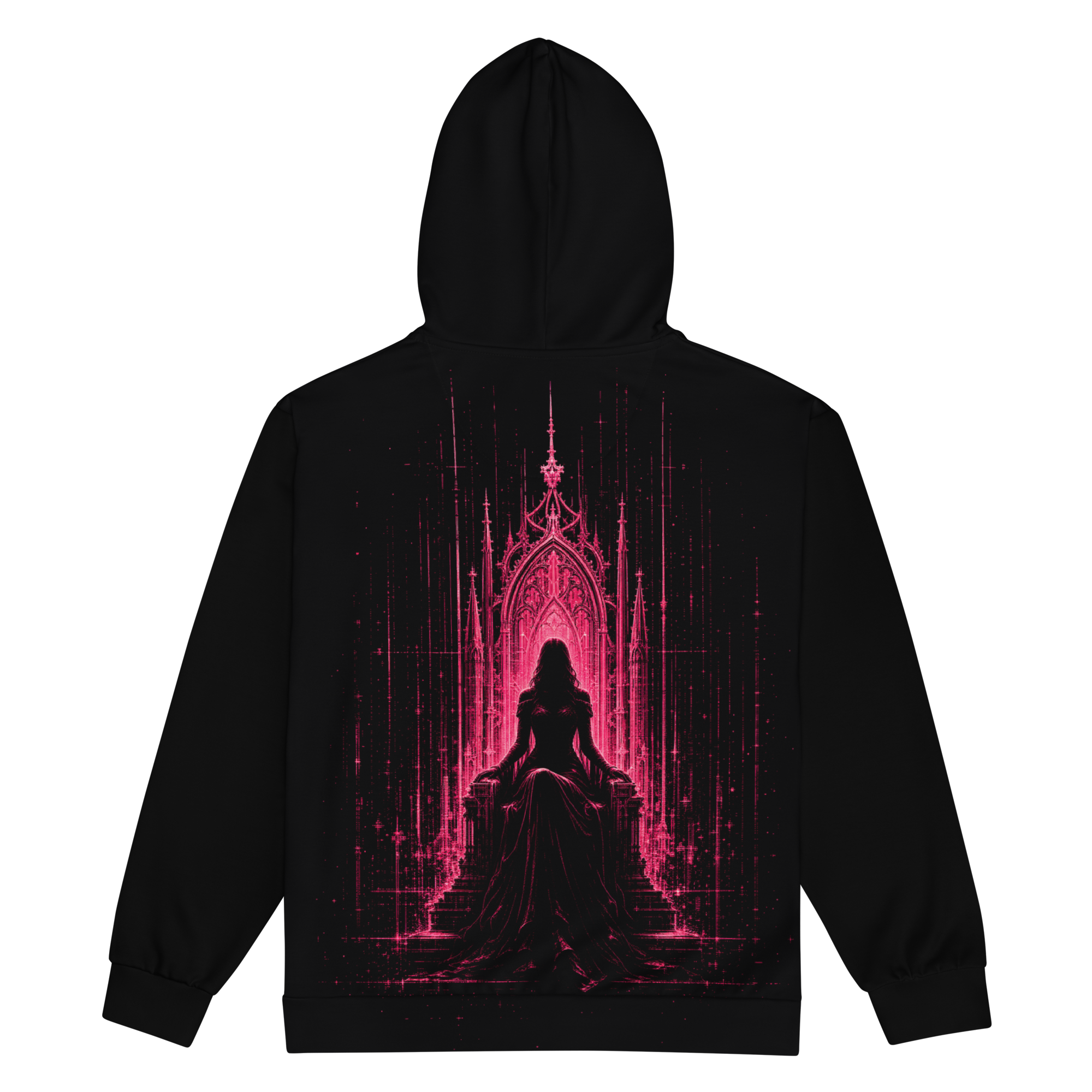 Witch Throne Static Zip Hoodie - Black back