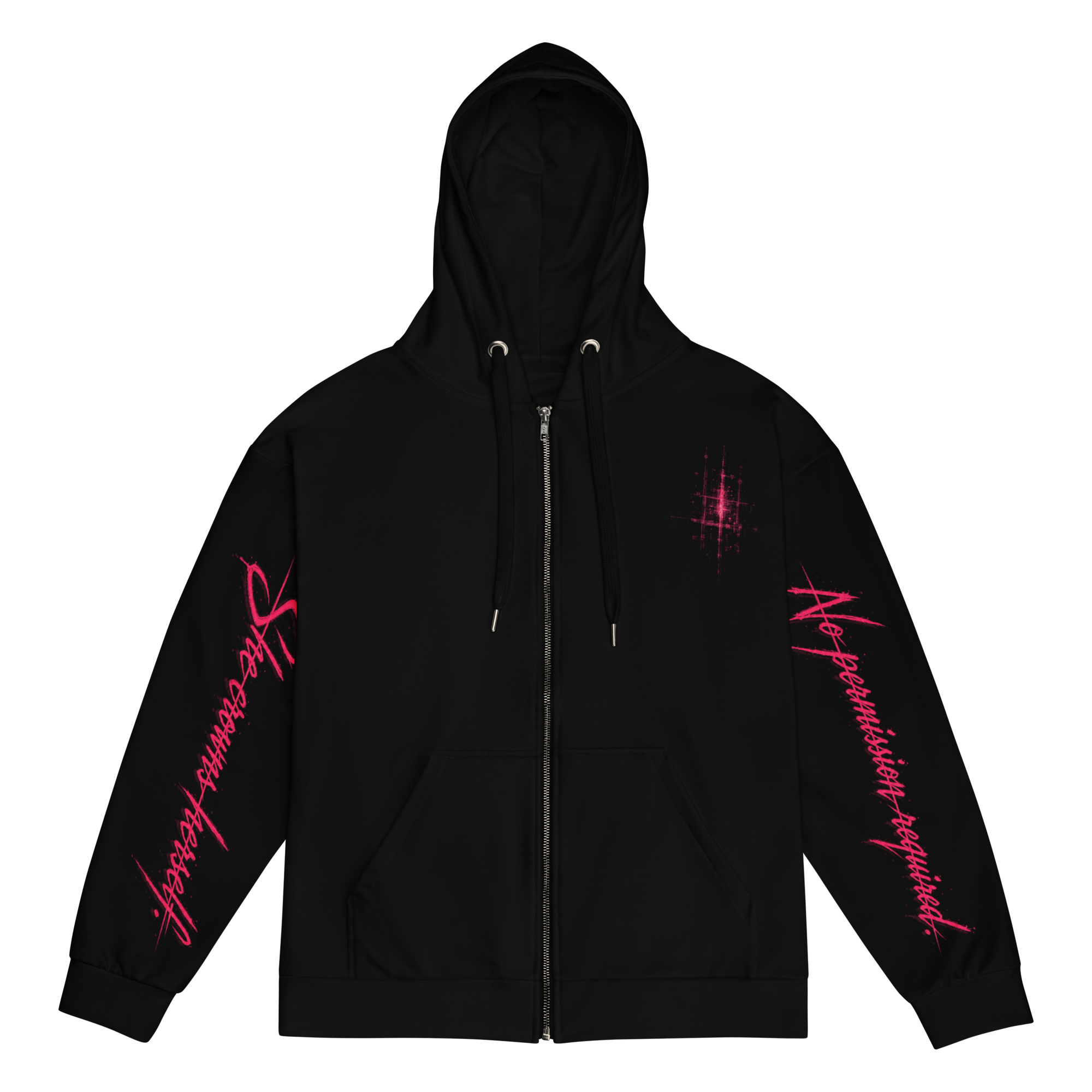 Witch Throne Static Zip Hoodie - Black front