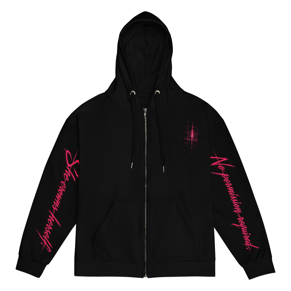 Witch Throne Static Zip Hoodie - Black right sleeve