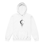 Moon and Star Sigil Youth Hoodie - Moon Sigil White flat front