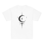 Moon, Star, and Sun Sigil Youth Tee - Moon Sigil White flat front