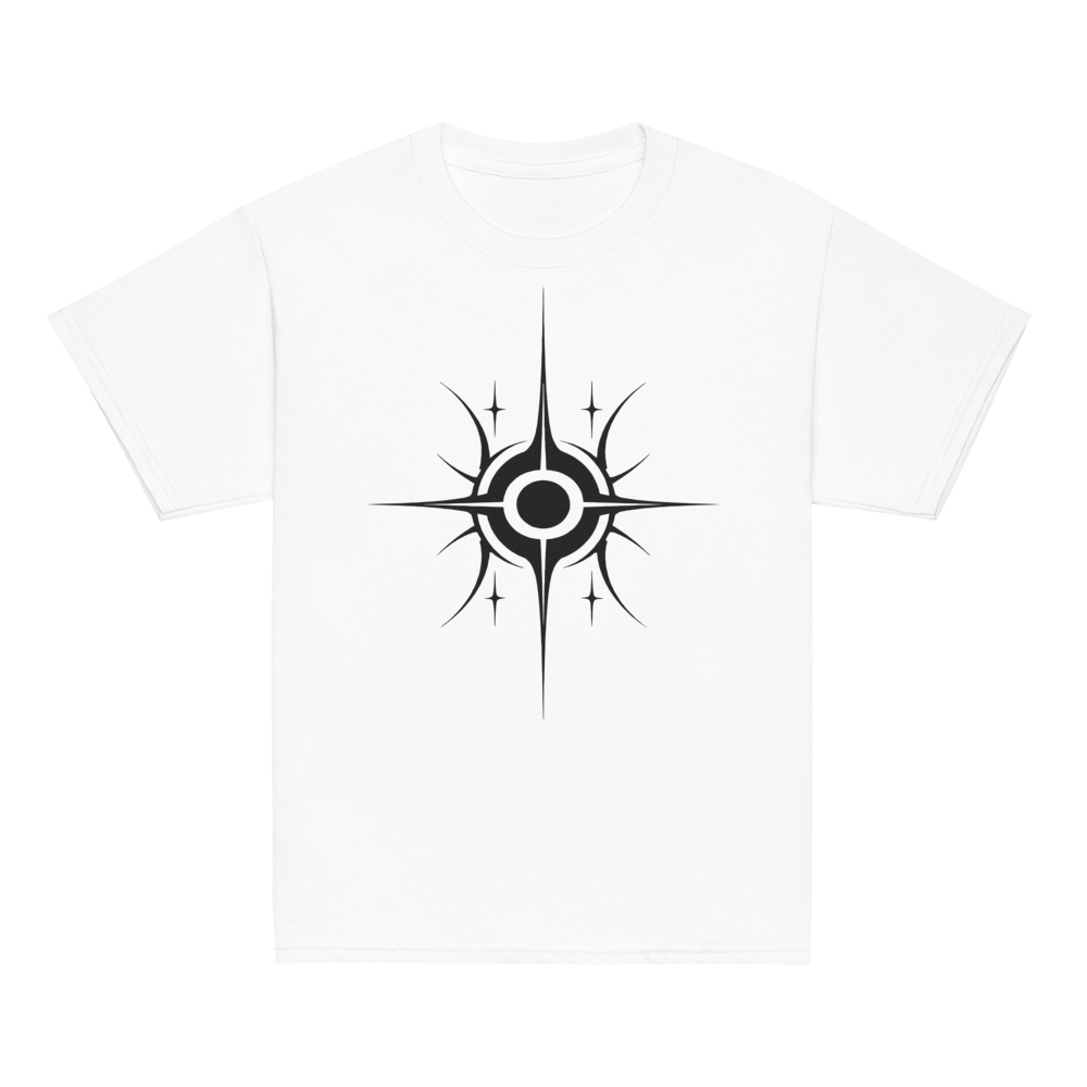 Moon, Star, and Sun Sigil Youth Tee - Sun Sigil White flat front